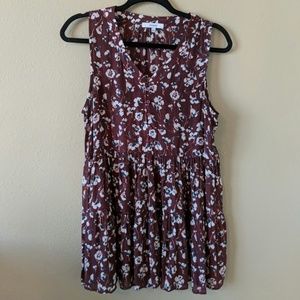 Floral tunic tank
